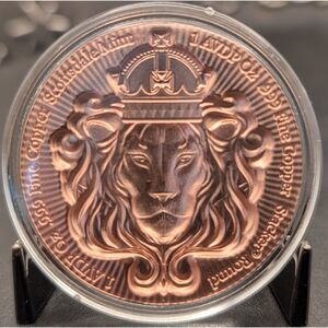 Scottsdale Mint 1 oz Stackable Copper Round – Lion of England – Capsule Included